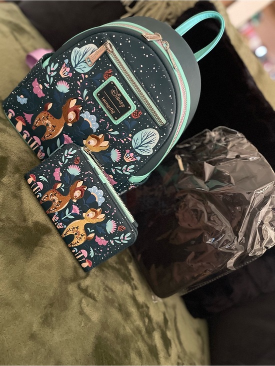 Loungefly Disney Bambi Backpack & Wallet Set - Teal Floral main image 5